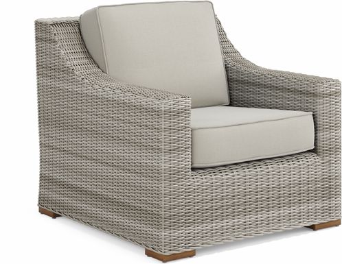 Patmos Gray Outdoor Chair with Linen Cushions