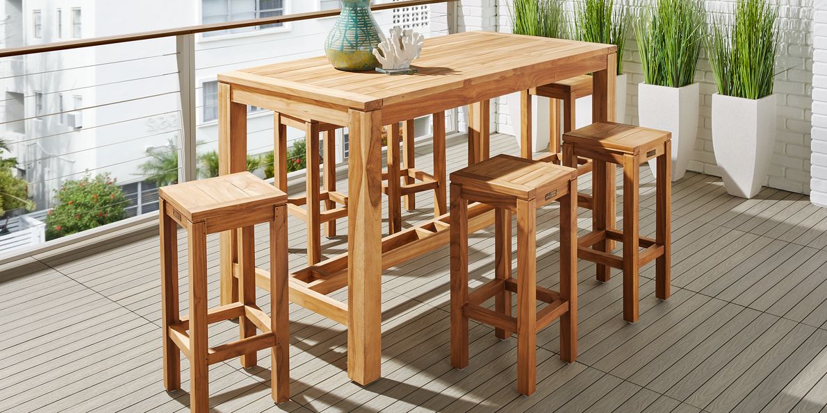 Outdoor rectangular bar store height table