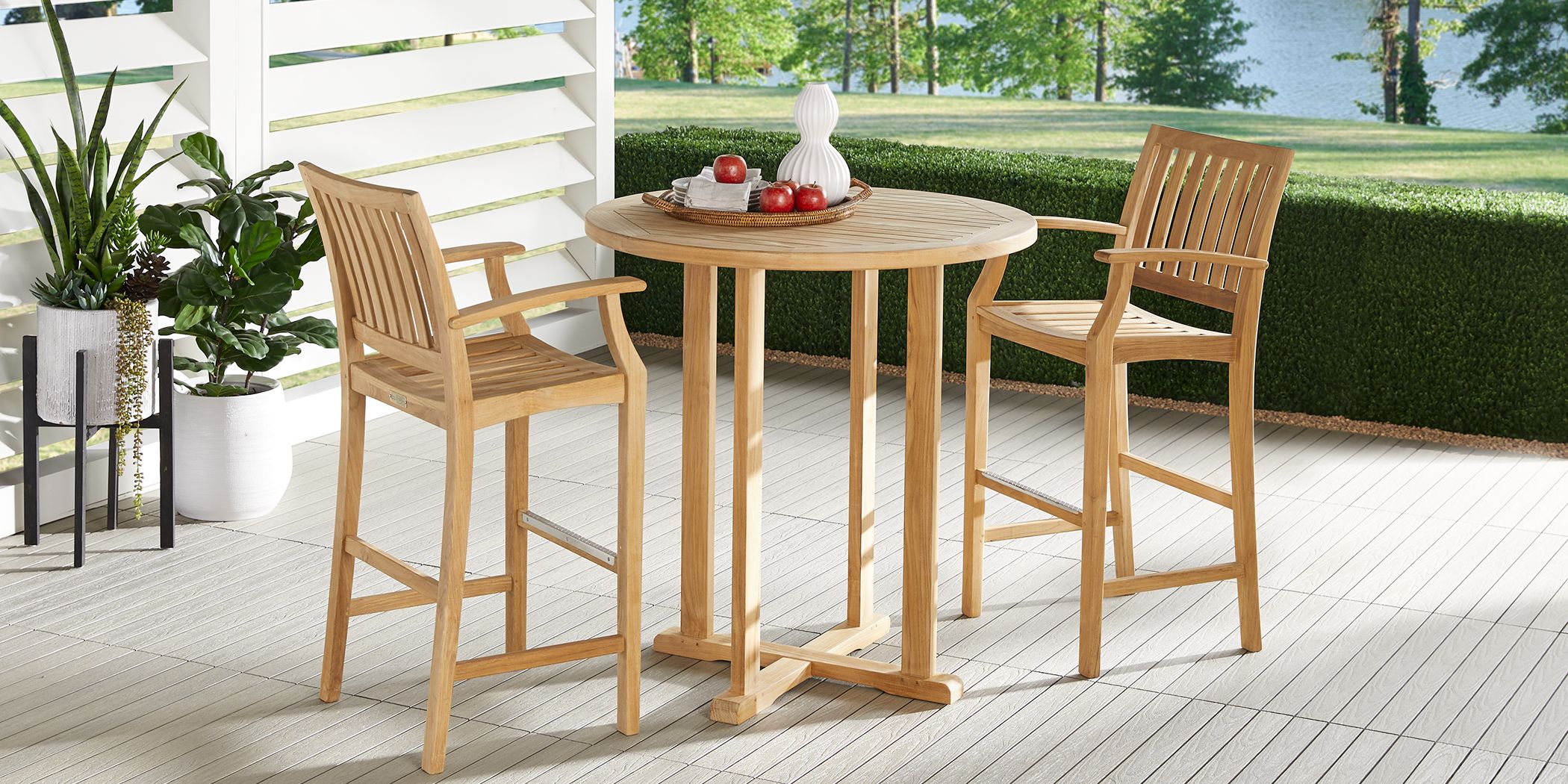 Pleasant Bay Teak Round Outdoor Bar Table Rooms To Go