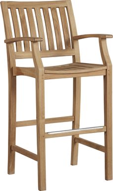 Pleasant Bay Teak Outdoor Slat Barstool