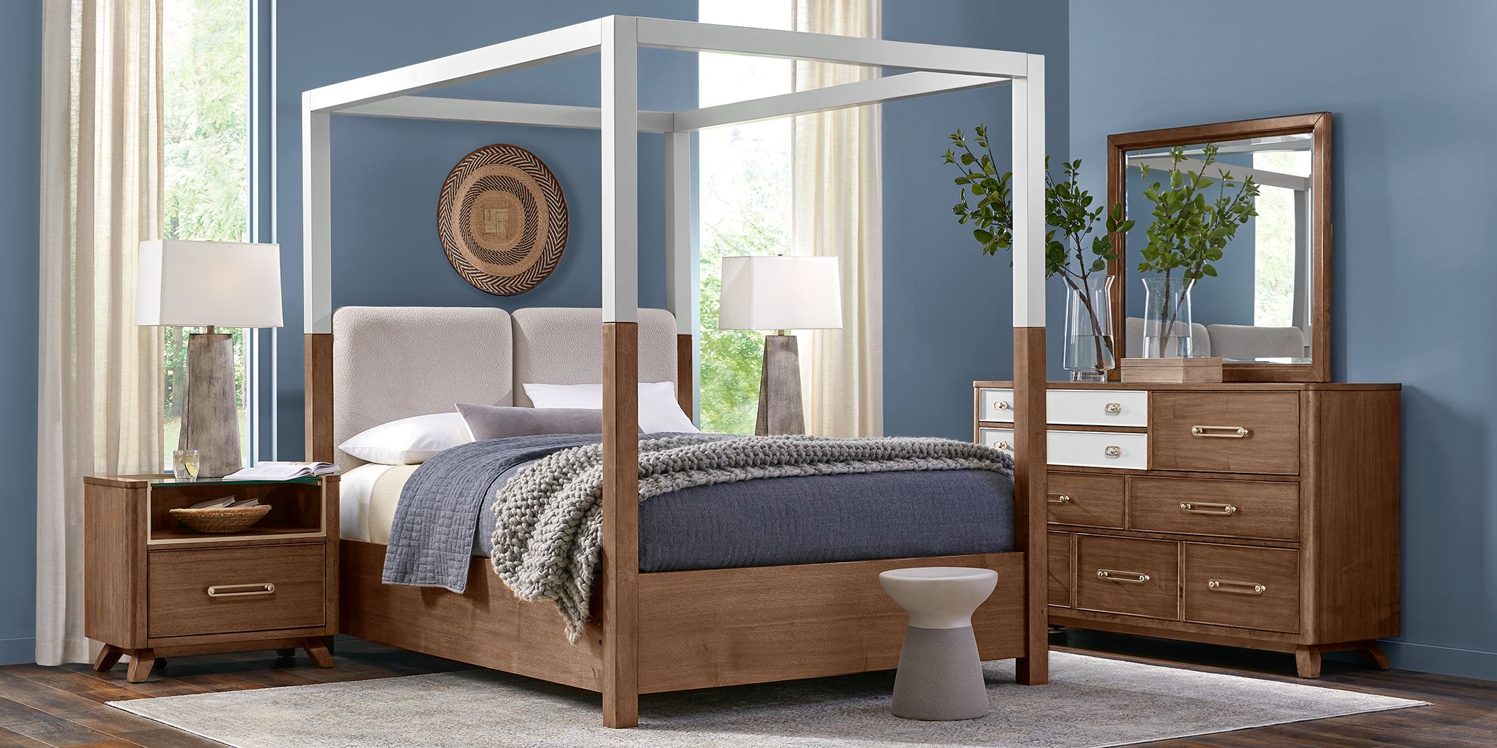 Prospect Heights Caramel 5 Pc King Canopy Bedroom