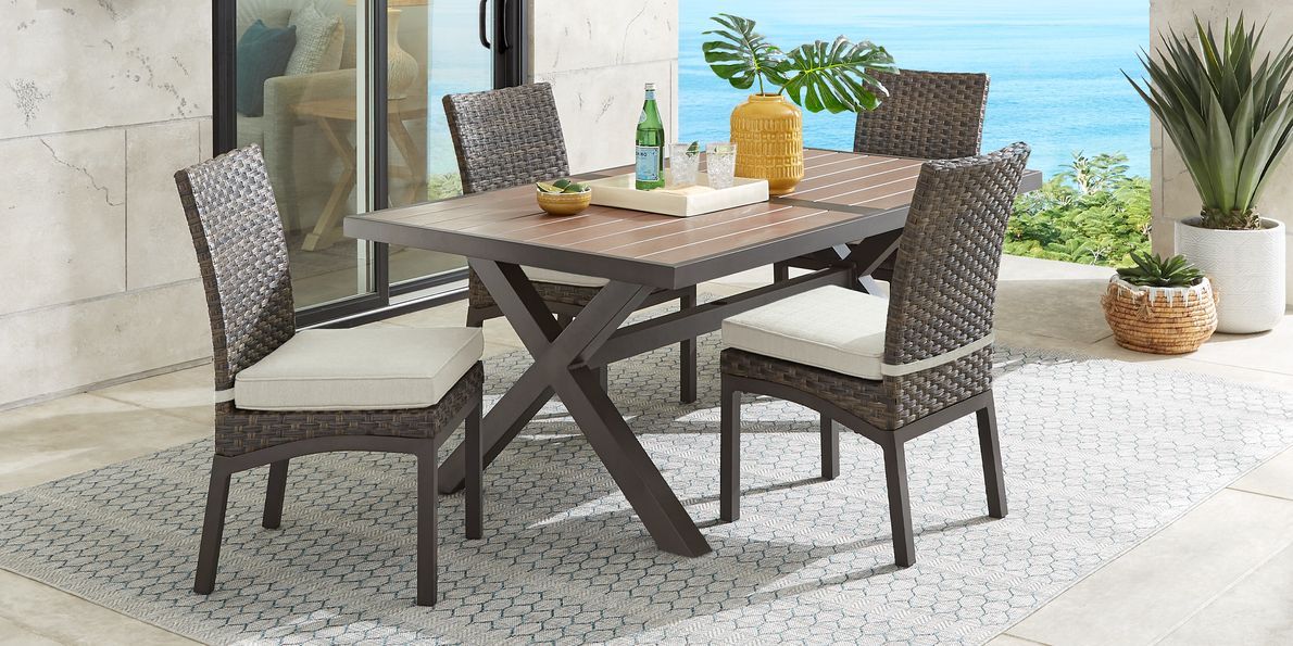 Brown 5 deals piece dining set