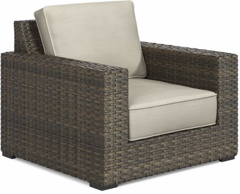 Rialto Brown Outdoor Chair with Putty Cushions