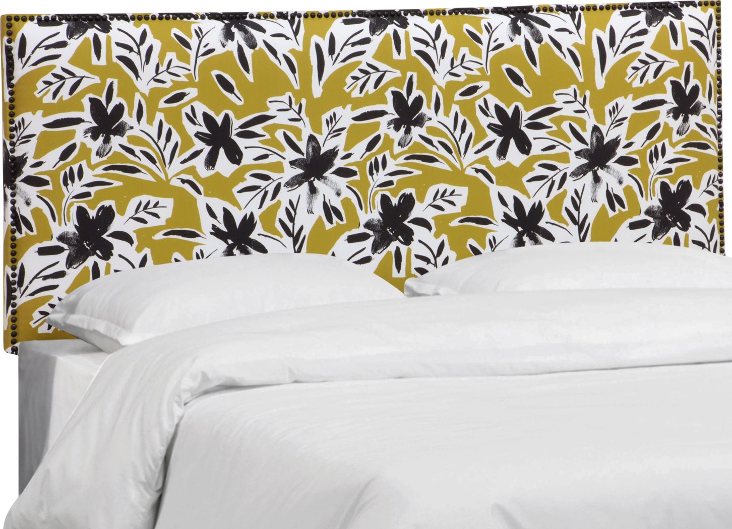 Yellow deals upholstered headboard