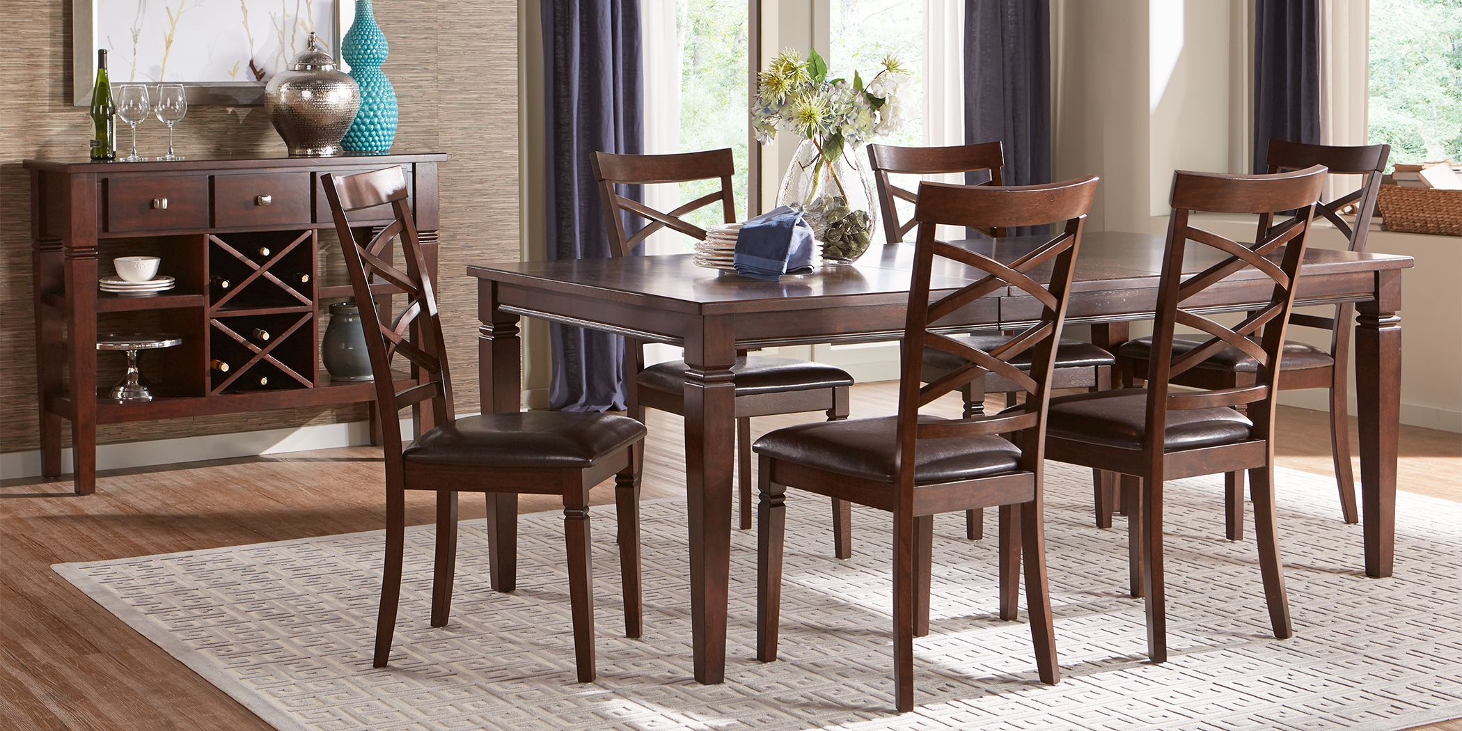 Riverdale 7 piece dining deals set with upholstered chairs