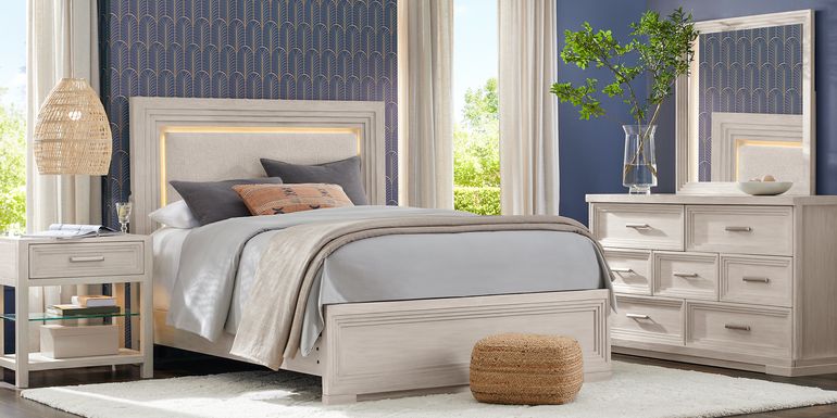 Royal Park Ivory 7 Pc King Panel Bedroom