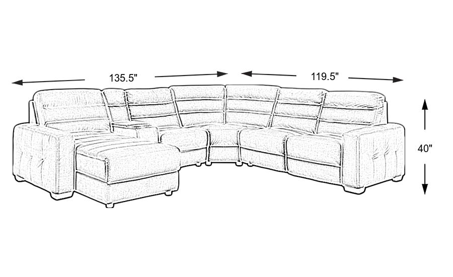 Runyon Canyon Platinum 6 Pc Power Reclining Sectional - Rooms To Go