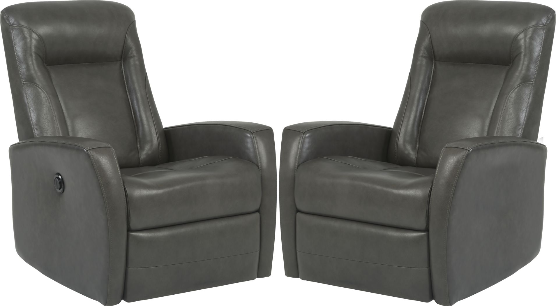 Ruperto Dark Gray Leather Power Recliner Set of 2 Rooms To Go