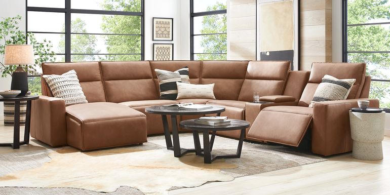 Saddle 6 Pc Dual Power Reclining ModularTwo