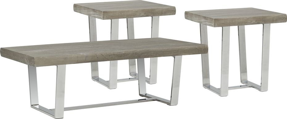 San Francisco Gray 3 Pc Table Set