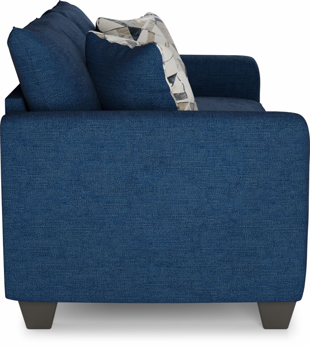 Sandia Heights Blue Chenille Fabric Sofa - Rooms To Go