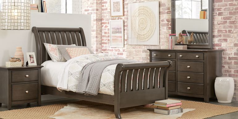 Kids Santa Cruz Gray Twin Sleigh Bedroom