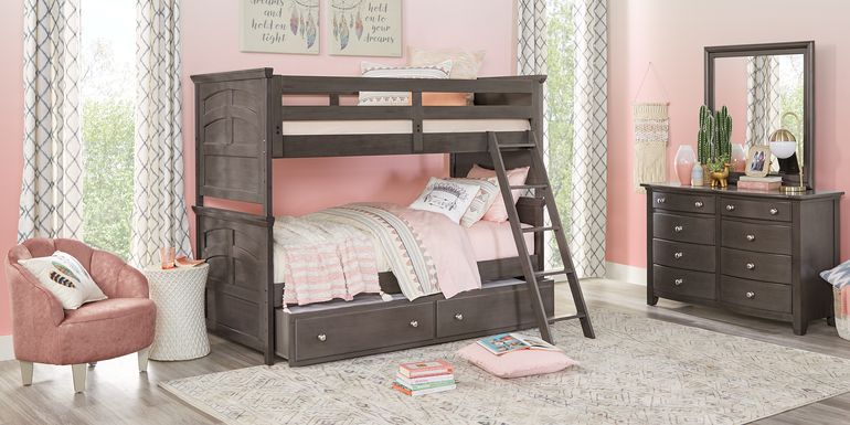 Kids Santa Cruz Gray Full/Full Bunk Bed