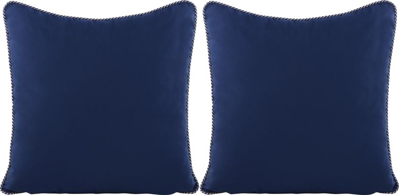 Azul Solid Navy Indoor/Outdoor Accent Pillow, Set of Two