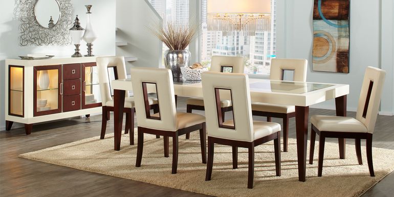 Savona Ivory 5 Pc Rectangle Dining Room with Open Back Chairs