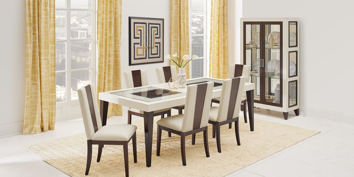 Sofia Vergara Savona Ivory 5 Pc Rectangle Dining Room with Wood