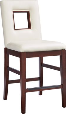 Savona White Upholstered Counter Height Stool