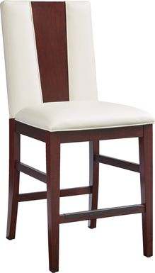 Savona White Wood Back Counter Height Stool