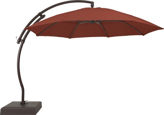 La Mesa Cove 13' Terracotta Outdoor Curve Cantilever Umbrella with Base and Stand