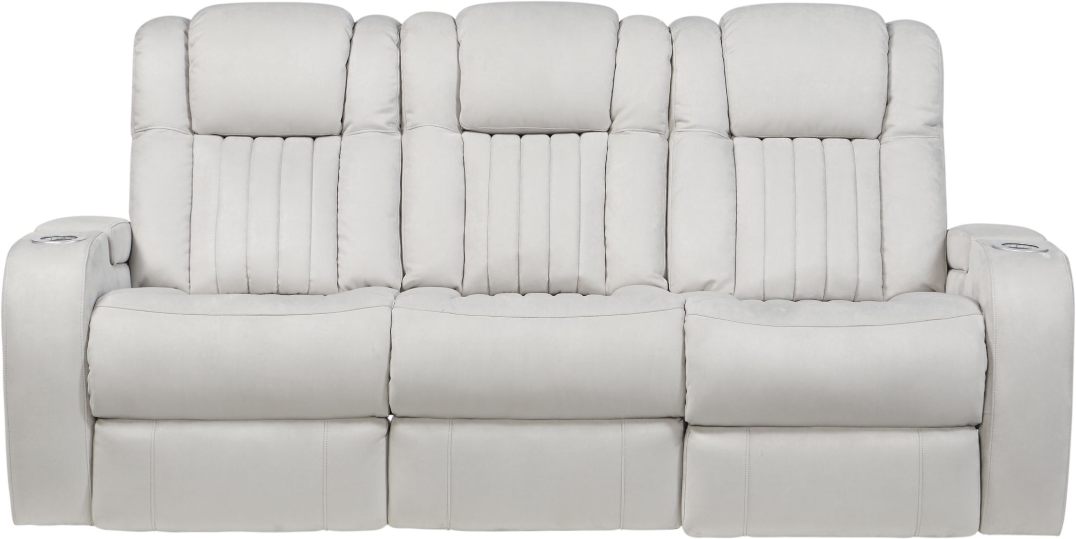 Servillo White Leather Dual Power Reclining Sofa Rooms To Go