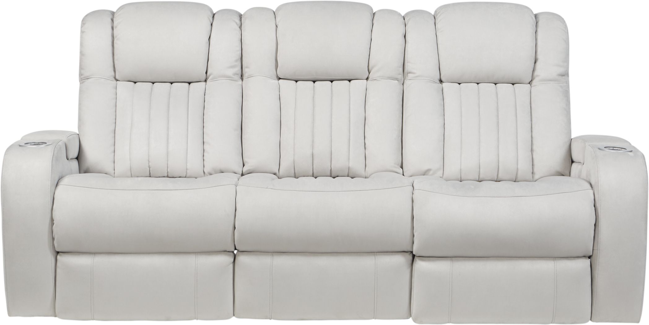 servillo white leather dual power reclining sofa