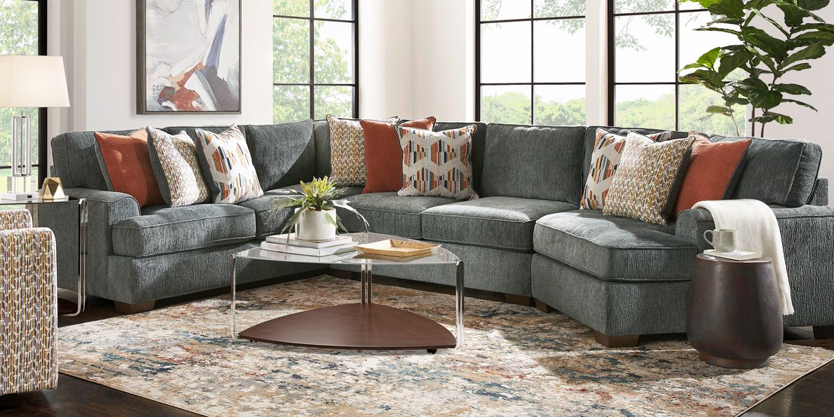 Slate blue on sale sectional sofa