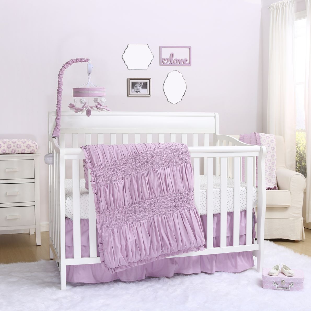 Light purple outlet crib bedding