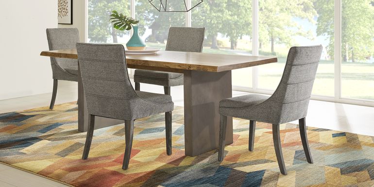 Shelter Island Brown 5 Pc Dining Room with Steel Chairs