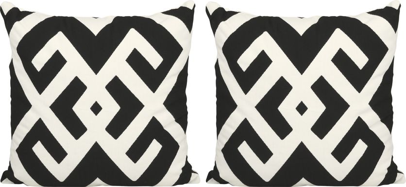 Sassandra Black Indoor/Outdoor Accent Pillow, Set of 2