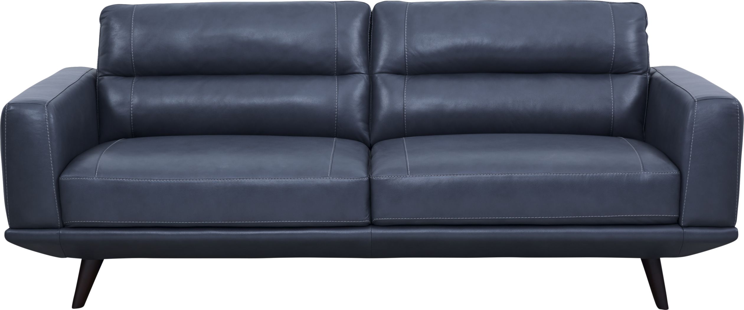 Gerard Navy Blue Italian Leather Sofa