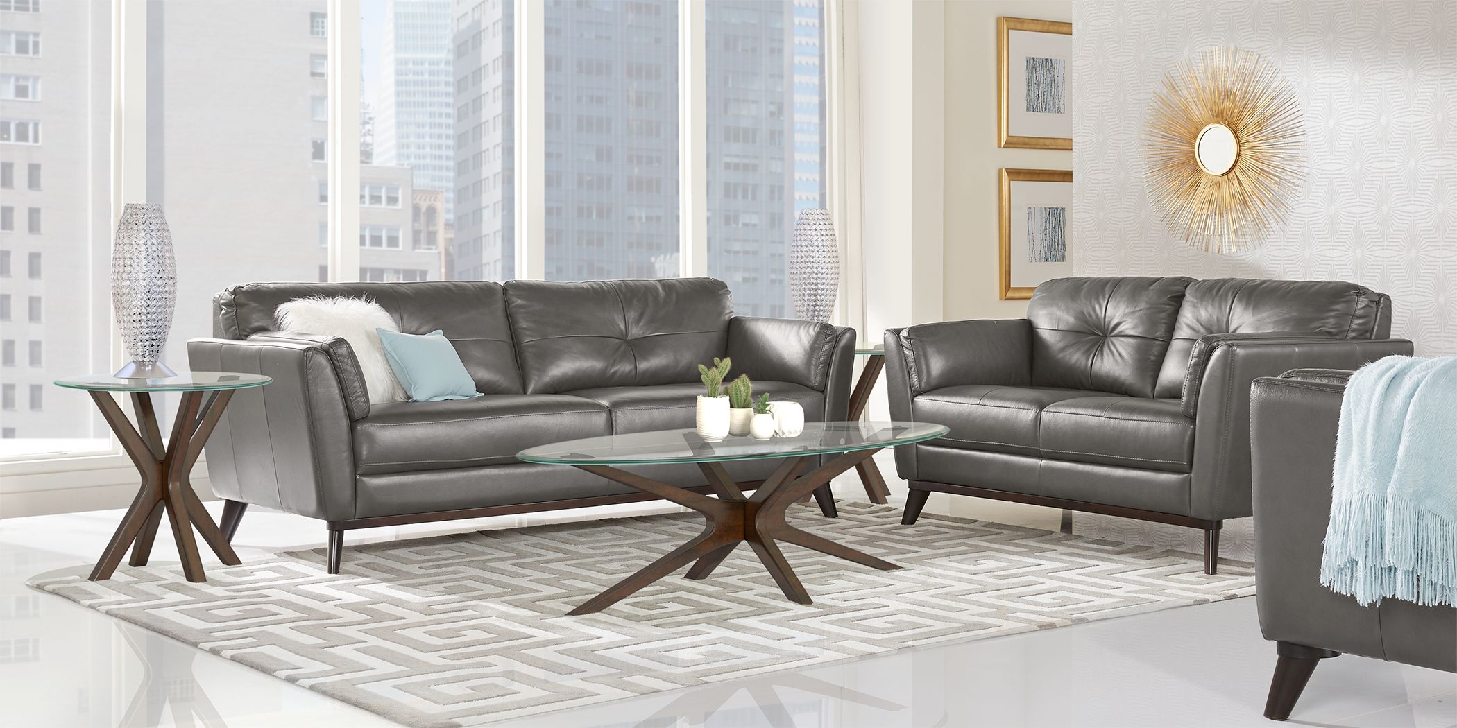 Rooms to go leather deals sofa sale