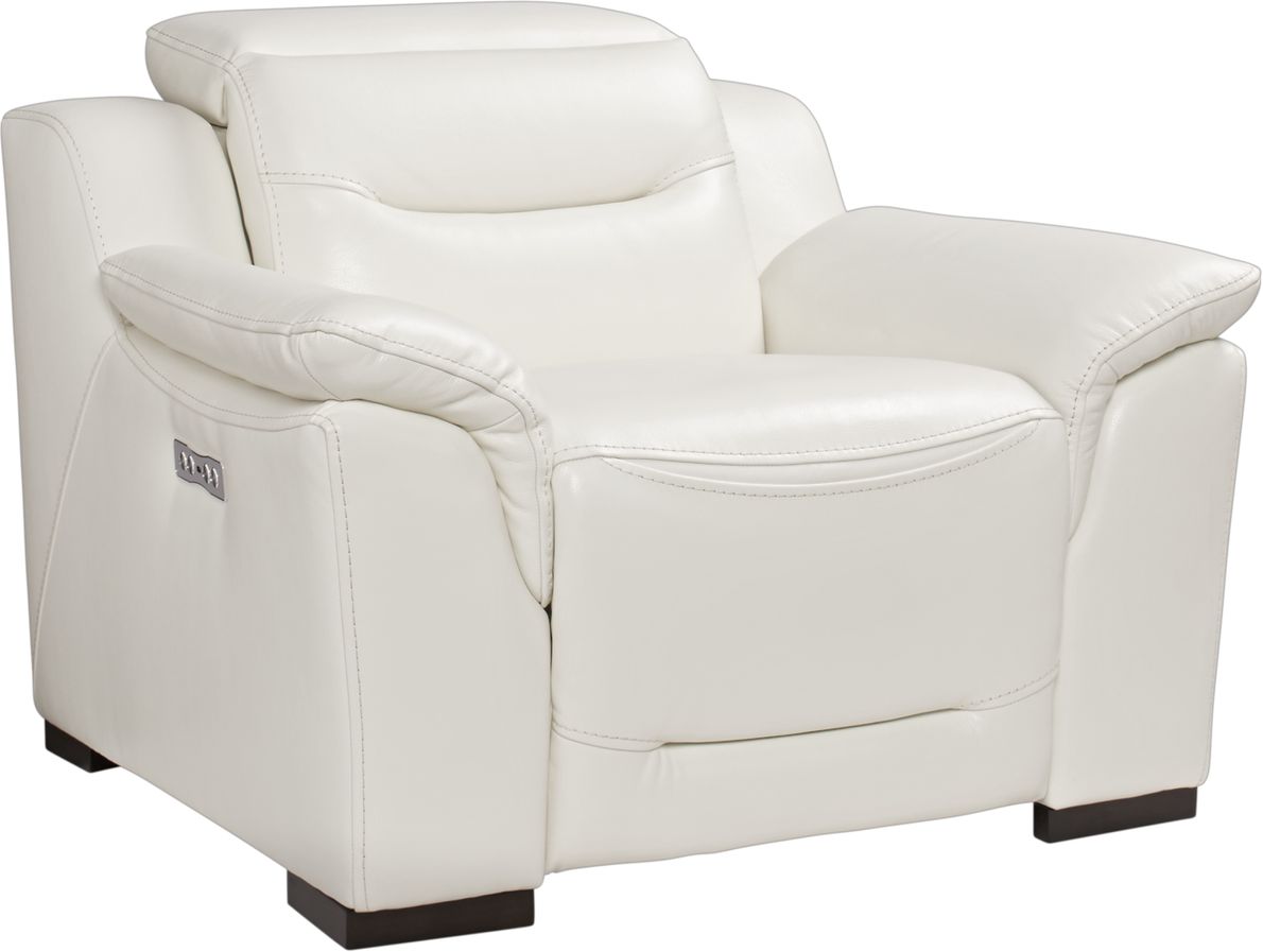 Sofia Vergara Gallia White Leather Dual Power Recliner Rooms To Go