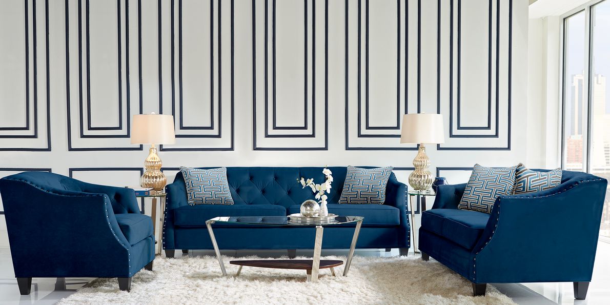 Sofia vergara store blue sofa