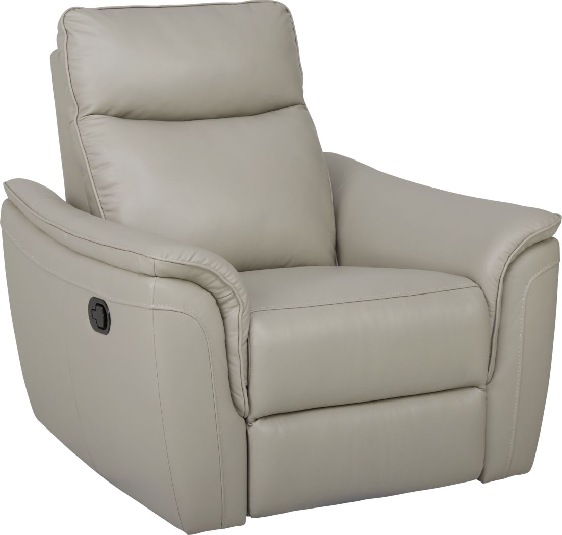 Naples Light Gray Leather Recliner Rooms To Go