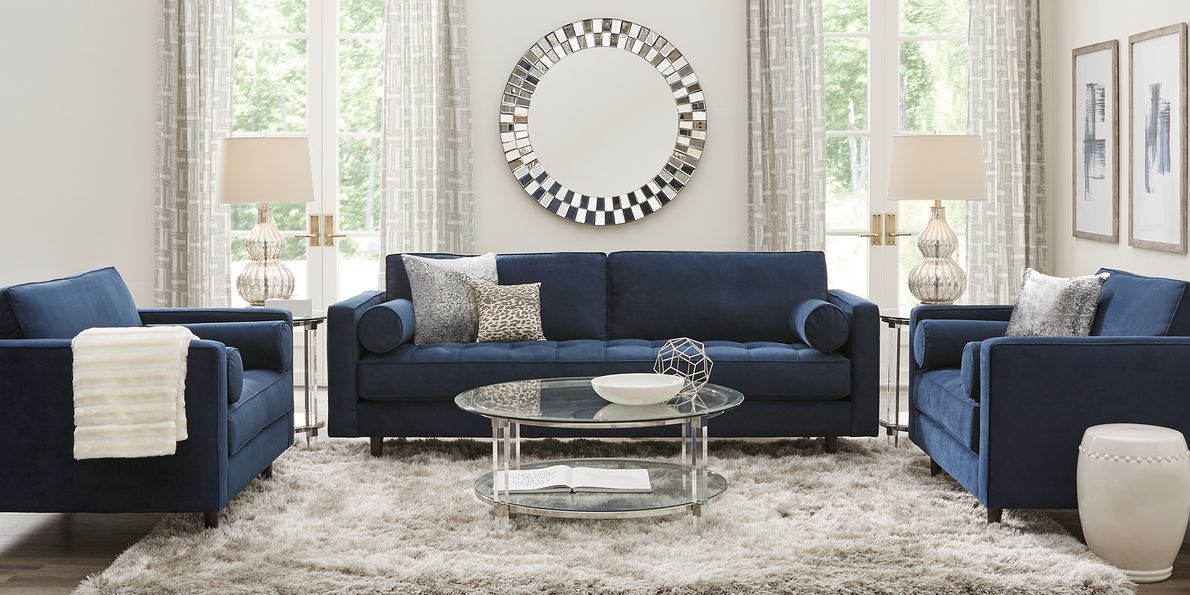 Rooms to go navy outlet sofa