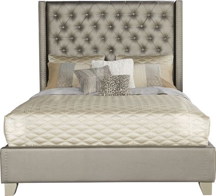 Paris Silver 3 Pc Upholstered Queen Bed