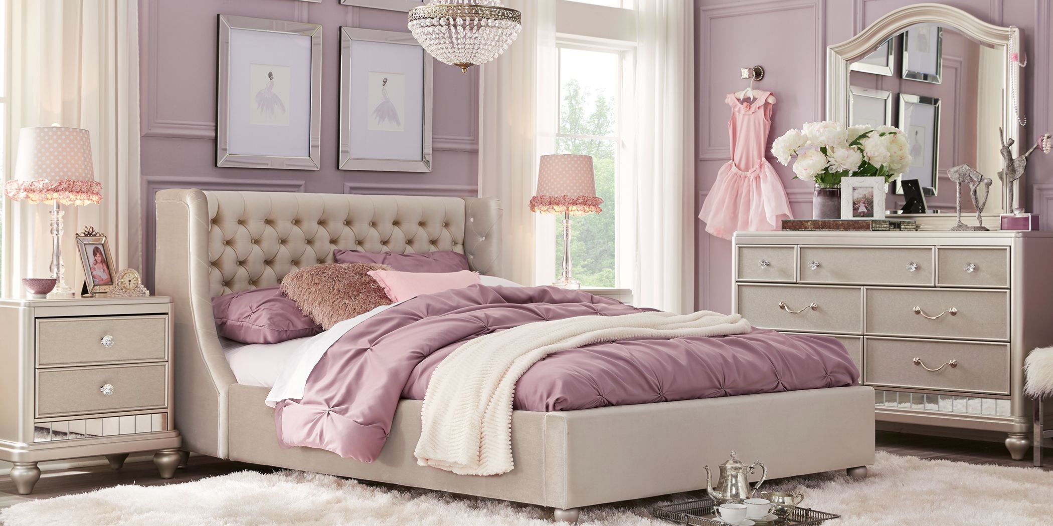 Baby pink deals bedroom furniture