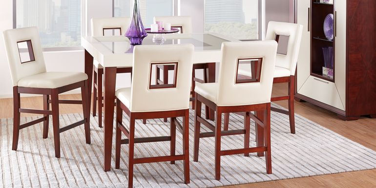 Savona Ivory 5 Pc Counter Height Dining Room with Open Back Stools