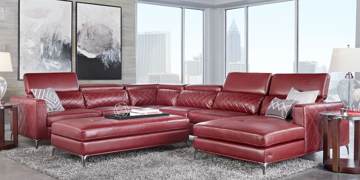 Sofia Vergara Via Sorrento Red 5 Pc Sectional Living Room Rooms