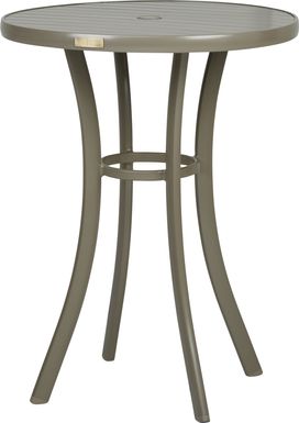 Solana Taupe 32 in. Round Bar Height Outdoor Dining Table