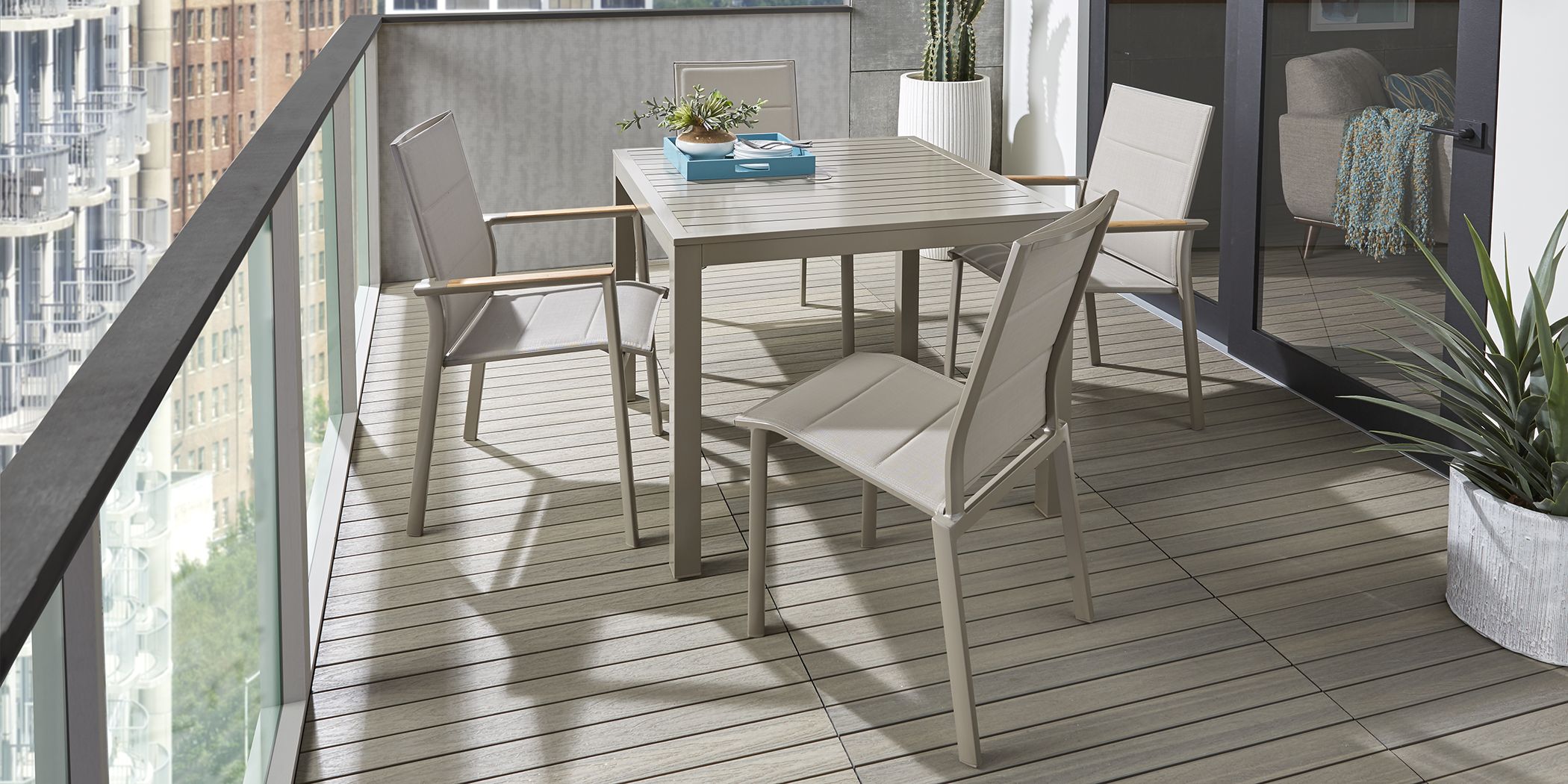Solana Taupe 5 Pc Outdoor Dining Set