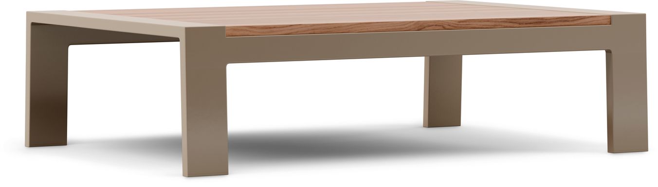 Solana Taupe Outdoor Cocktail Table with Teak Top
