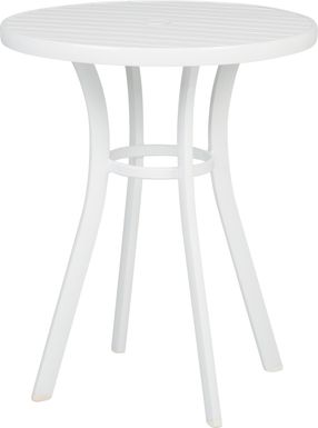 Solana White 31 in. Round Balcony Outdoor Dining Table
