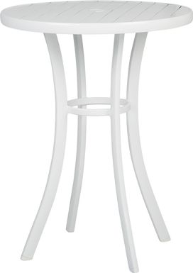 Solana White 32 in. Round Bar Height Outdoor Dining Table