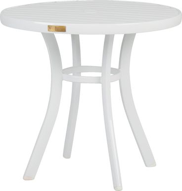 Solana White 32 in. Round Outdoor Dining Table