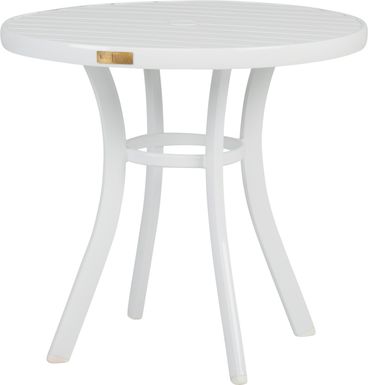 Solana White 32 in. Round Outdoor Dining Table