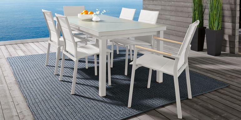 White Outdoor Patio Dining Sets, Outdoor Dining Rooms To Go