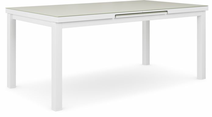 Solana White 71-94 in. Rectangle Outdoor Dining Table