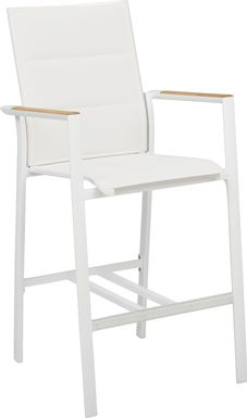 Solana White Outdoor Bar Height Stool