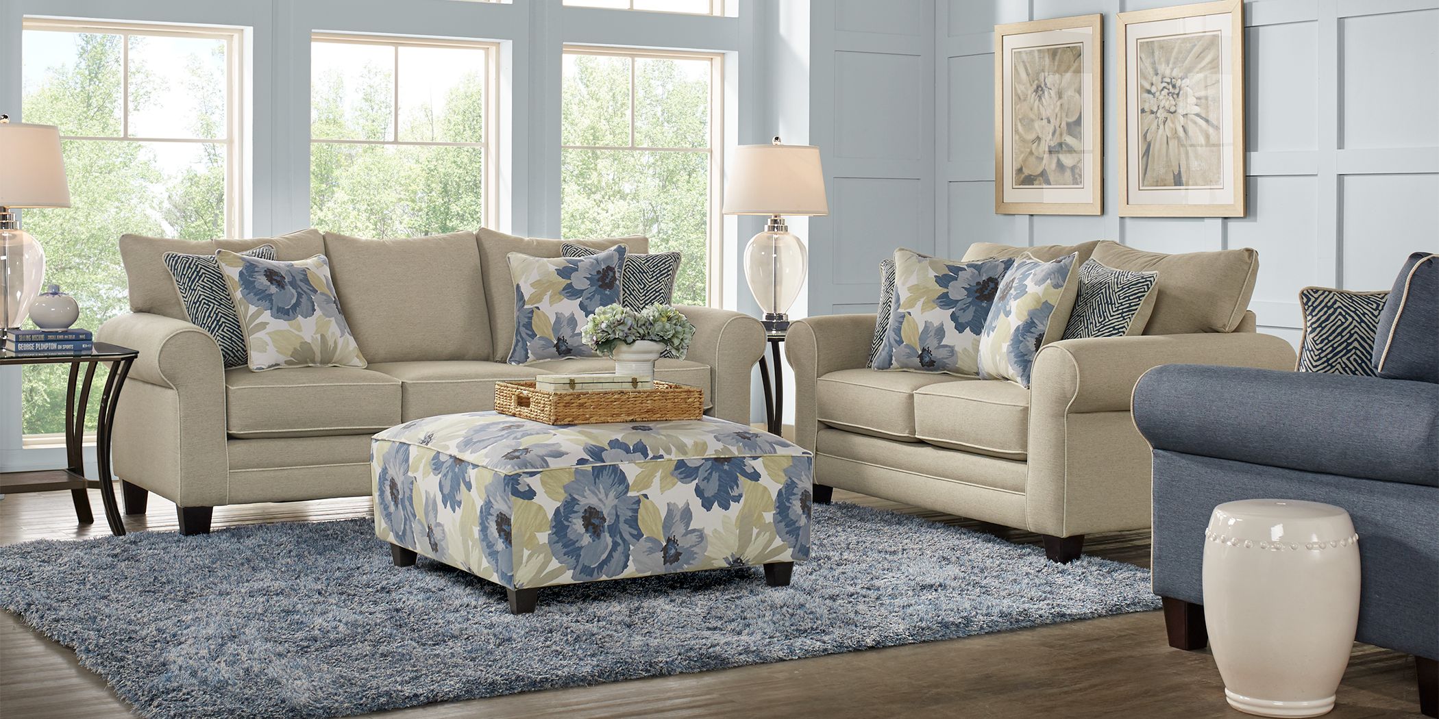 Spring Blooms Beige 2 Pc Living Room Rooms To Go